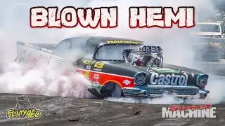 BLOWN HEMI POWERED 57 CHEV BURNOUT AT SUMMERNATS 36