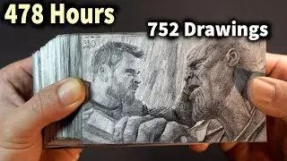 Thor VS Thanos Flipbook | 100 DAYS to draw | DP ART DRAWING