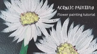 Acrylic painting for beginners | flower pajnting tutorial