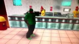 GTA SA - CJ throws up at Cluckin Bell!