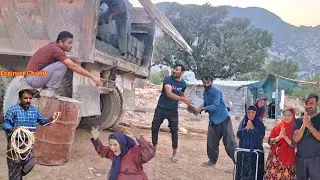 Stepmother documentary. Bringing blocks by charity. Helping grandmother build a villa