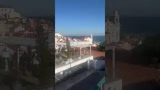Beautiful View of Old Lisbon from viewpoint Miradouro das Portas do Sol - Alfama - Portugal