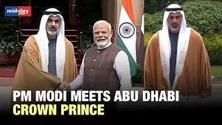 PM Modi meets Abu Dhabi crown prince in Delhi, Latter pays homage to Gandhi Ji