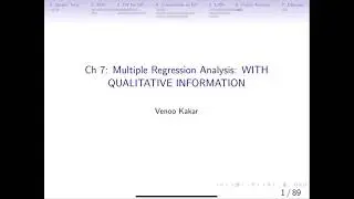 7.0 Introduction to Regression analysis with Qualitative information
