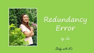 Redundancy Error | English Grammar| Study with A's