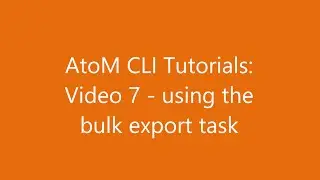 AtoM CLI Tutorials: Video 7 - Using the bulk XML export task