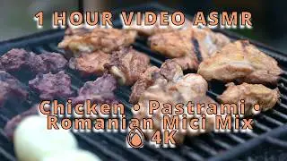 1 HOUR BBQ GRILL ASMR - Chicken • Pastrami • Romanian Mici Mix