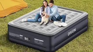 DIVON Air Mattress Queen with Built in Pump,18''High Inflatable Mattress, Blue