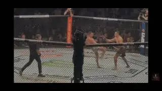 Michael Chandler VICIOUS KO Tony Ferguson with front kick to the chin LIVE