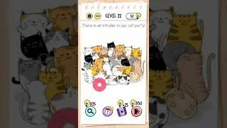 There is an intruder in our cat party! Brain Test Level 22