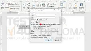 Insert a Rich Text Content Control, with Arial font and font size 16.