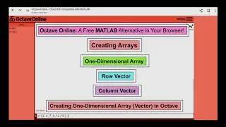 Creating Arrays: One-Dimensinal Array, Row Vector, Column Vector, Creating One-Dimensional Array