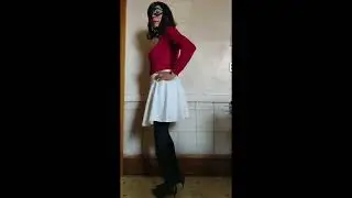 posing in skirt