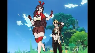 ( GENSHI IMPACT ) Aether X Amber y collei / sumeru mometos divertidos [ español latino]