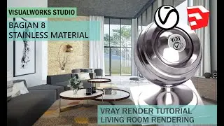 HOW TO MAKE STAINLESS STEEL MATERIAL IN VRAY NEXT FOR SKETCHUP  TUTORIAL - LIVING ROOM RENDERING
