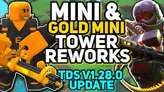 Regular Mini better than GOLD? | Minigunner Rework Tower Reviews | Tower Defense Simulator v1.28.0