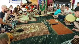 Барабанная импровизация на мастер-классе, фестиваль Вереск 2017