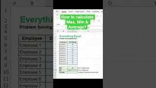 How to calculate Max, Min & Average? #shorts