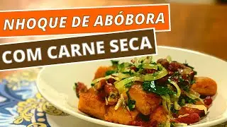 Nhoque de abóbora com carne seca