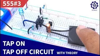 Piezo Sensor based Tap On Off Switch Circuit on Breadboard | 555 Timer project #3