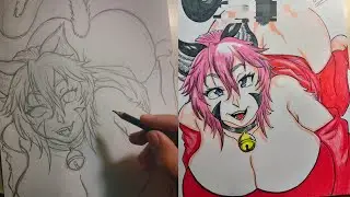 NIA!🐈 H3ntai Practice #21 - Drawing Nia from Kemonokko Tsuushin/ Nekomusume Nia! - Drawing Handmade