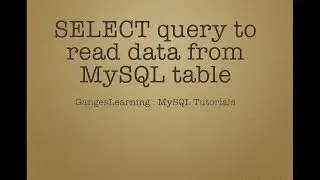 MySQL Tutorials: SELECT query to read data from MySQL table