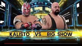 Kalisto V.S. Big show-The Lucha dragons V.S. Bo Dallas and Brock Lesnar/WWE2K17/(#3)