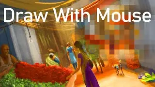 Draw with Mouse Digital Art  |  Time Lapse  |  Environment Concept art