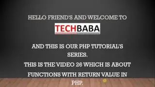 Function With Return Value In PHP