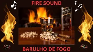 Vídeo em HD de  Fogueira com tela escura barulho de fogo com música ambiente para relaxar e dormir