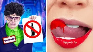 मॉन्स्टर स्कूल में मेकअप कैसे छिपाएं || 123 GO! द्वारा जीनियस हैक्स आइडियाज