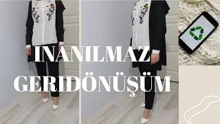 Dar gelen gömlekten tunik yapımı 😍 Gömleği atmadım değerlendirdim - geri dönüşüm.