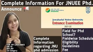 JNUEE 2021|PhD. Admission 2021
