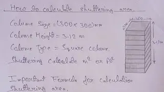Column Formwork | How to calculate Shuttering Area of Column | Shuttering Area Calculation |