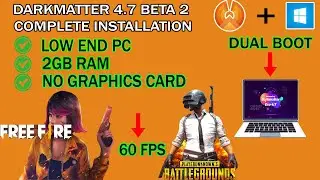 PhoenixOS Darkmatter 4.7 Beta 2 Complete Installation | Low End PC | 2GB Ram
