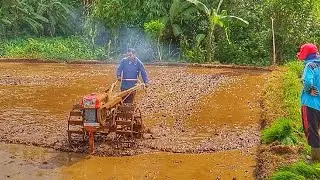 SUPER CEPAT ‼️😱 bajak sawah dengan Traktor Merek ini