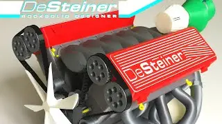DeSteiner V10 3D-printed Combustion Engine Model