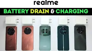 Realme BATTERY Drain, Charging | Realme P1 Pro vs Realme P1 vs Realme 12 Plus vs Narzo 70 Pro vs 12x