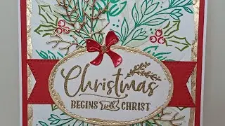 christmas card using gold flakes