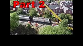 Deraill Train rescued by Multi Task 1200 (Rail Crane) Audenshaw Manchester