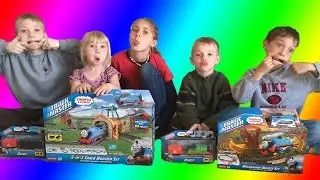 Thomas the Train Track Master 5 in 1 Track Builder Set, Breakaway Bridge set, Diesel, and Percy