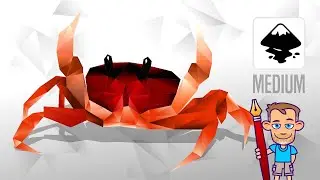 Inkscape - Triangles and Gradients - designing a red crab