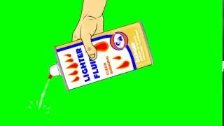 Animated Hand and Can of Lighter Fluid ~ Green Screen ~ Fun Channel