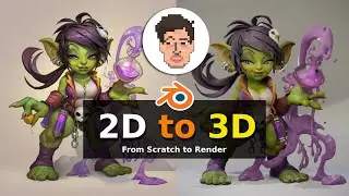 Female Goblin Creation in Blender from scratch to render Timelapse
