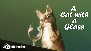 A Cat with a Glass - Blender Animation