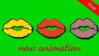 Lips GREEN SCREEN mouth animation kiss
 
