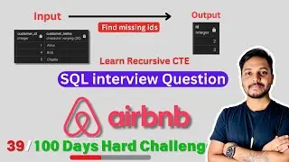 data analyst sql interview questions and answers #39/100 | Airbnb | SQL Tutorials | Recursive CTE
