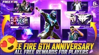 FREE FIRE 6th ANNIVERSARY FREE REWARDS ❤️.