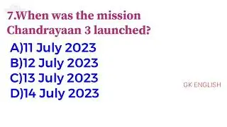 Chandrayaan 3 Top 20 quiz test 20 question answer in English