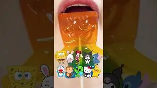 ASMR CHARACTER JELLY EMOJI FOOD 캐릭터 젤리 이모지 먹방 (sped up)